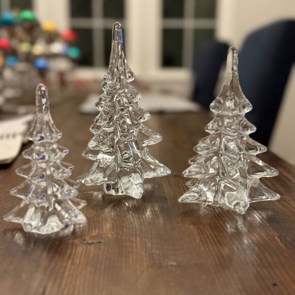 3 Glass Christmas Trees - Vintage - Picture 3 of 8